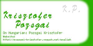 krisztofer pozsgai business card